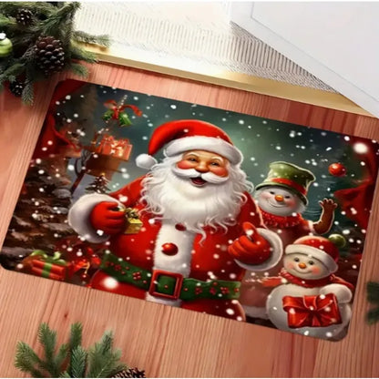Santa Claus gnome Christmas door mat