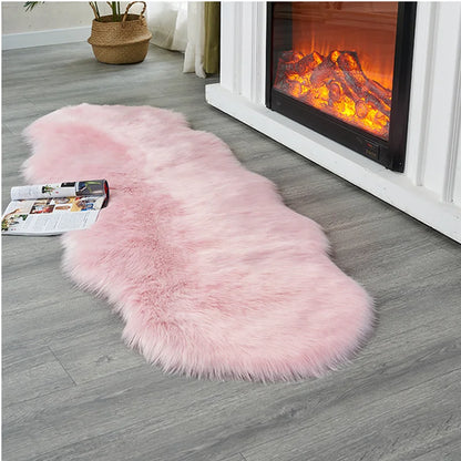 Soft faux fur shaggy area rug