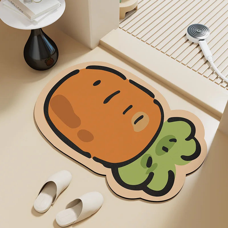 Cute cartoon quick-dry non-slip mat