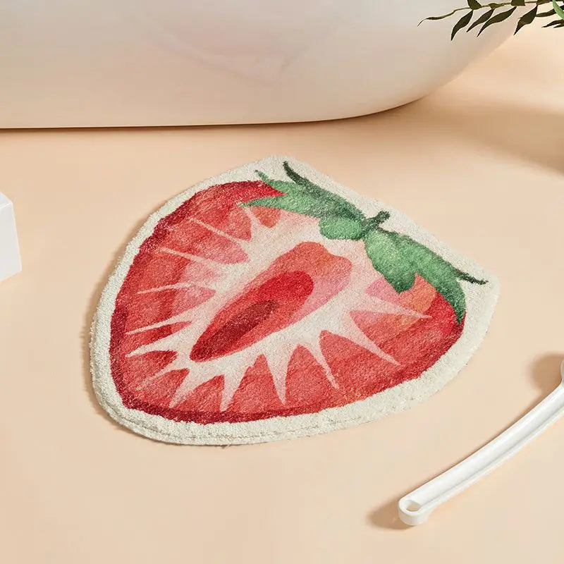 VIKAMA Little Fresh Fruit Imitation Cashmere Washable Area Rug