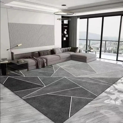 Modern Geometric Abstract Crystal Pile Rug Non-Slip Washable Carpet Living Room Bedroom Floor Mat Home Decor