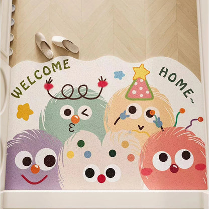 Irregular Silk Ring Entrance Door Mat Anti-Slip Dirt-Resistant Foyer Carpet
