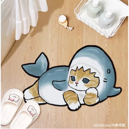 Cute cat quick-dry non-slip bath mat