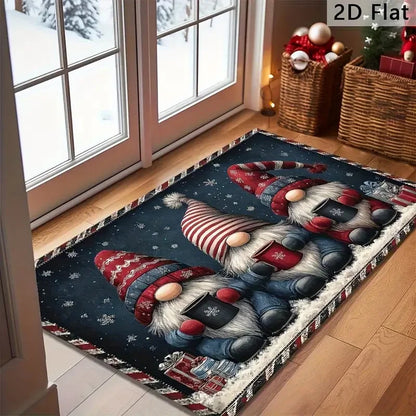 VIKAMA Three Santa Claus Welcome Doormat