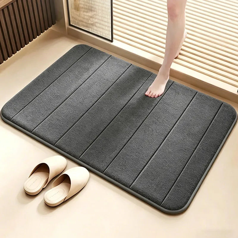 Bathroom Coral Velvet Mat Soft Comfortable Quick-Dry Absorbent Non-Slip Toilet Rug Machine Washable Home Decor