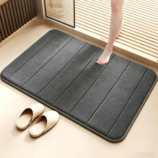 Bathroom Coral Velvet Mat Soft Comfortable Quick-Dry Absorbent Non-Slip Toilet Rug Machine Washable Home Decor