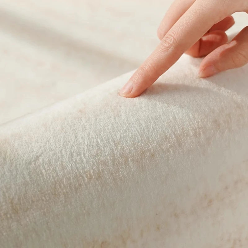 Cream Style Luxury Stripe Irregular Plush Area Rug