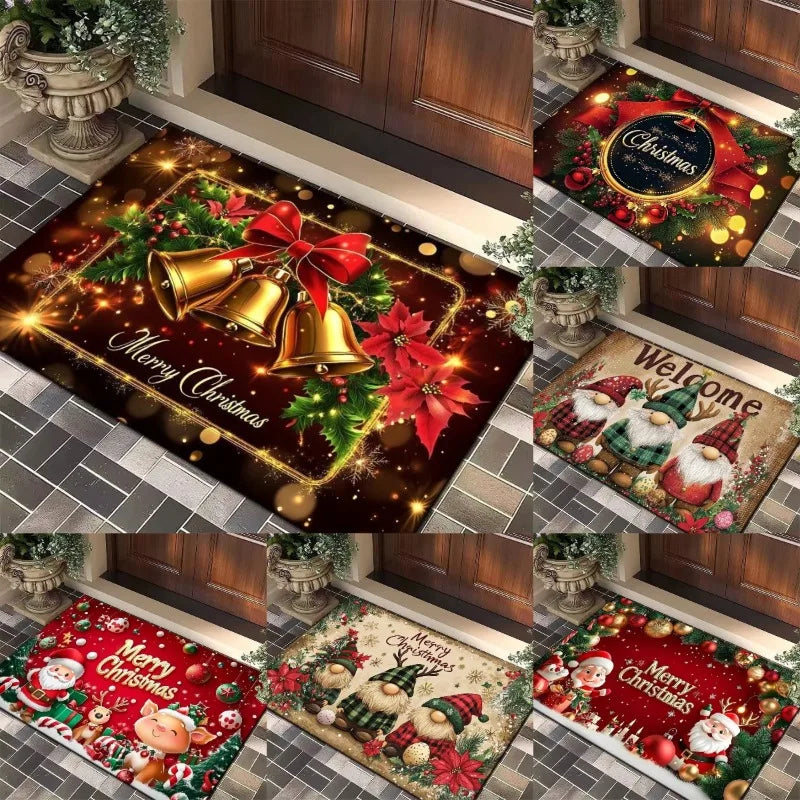 Christmas Santa Elk Holiday Doormat