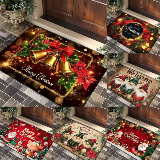 Christmas Santa Elk Holiday Doormat