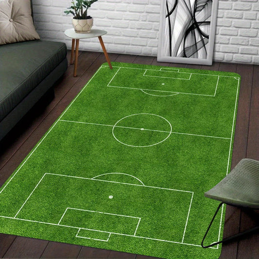 VIKAMA Football Field Soft Non-Slip Area Rug