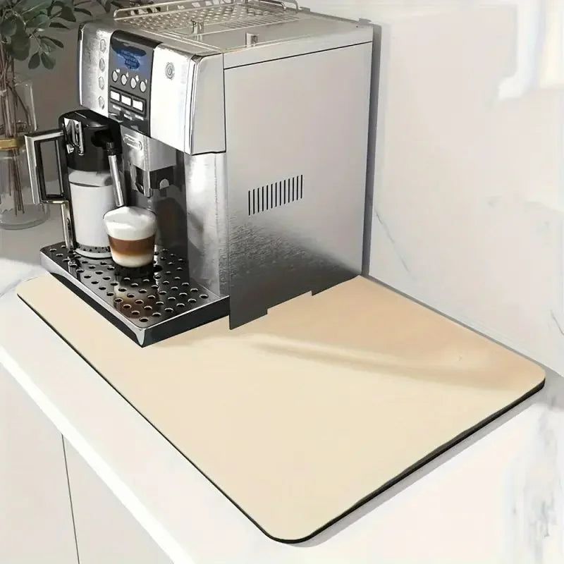 VIKAMA Diatomaceous Kitchen Drying Mat Absorbent Non-Slip Coffee Machine Table Rug Home Decor