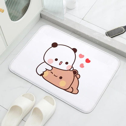 Bubu & Dudu Cartoon Welcome Mat Cute Non-Slip Entrance Rug Balcony Bathroom Bedroom Floor Carpet Home Decor