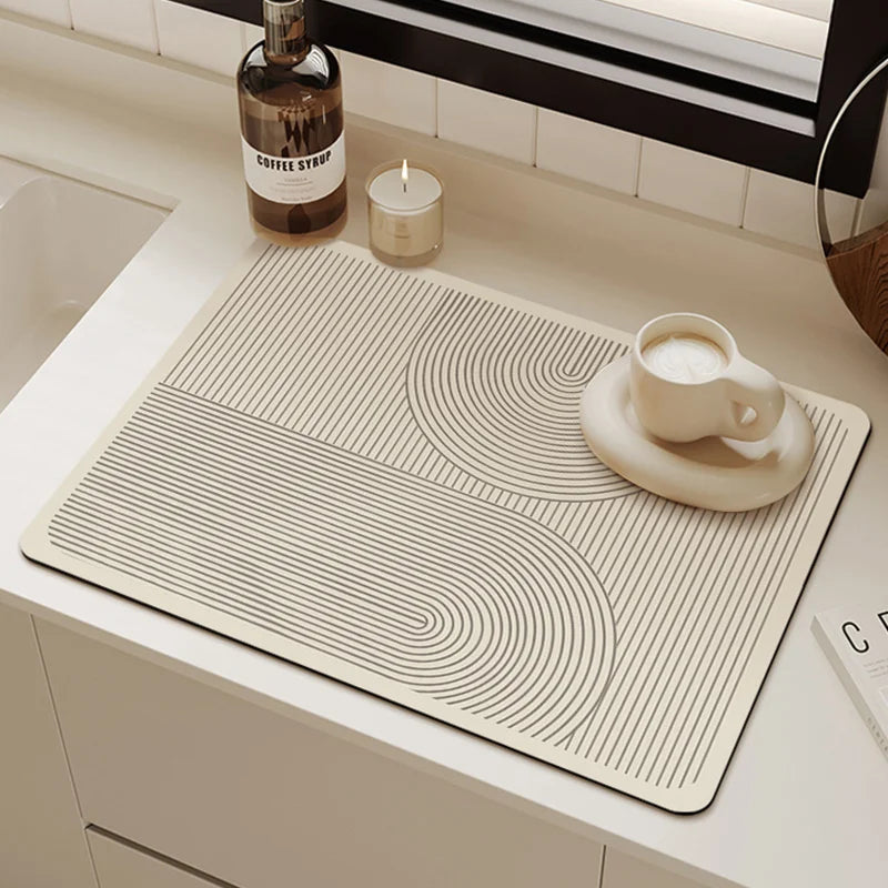 Absorbent anti-slip kitchen countertop pad