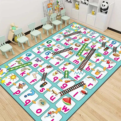 Snakes and Ladders Game Pattern Area Rug