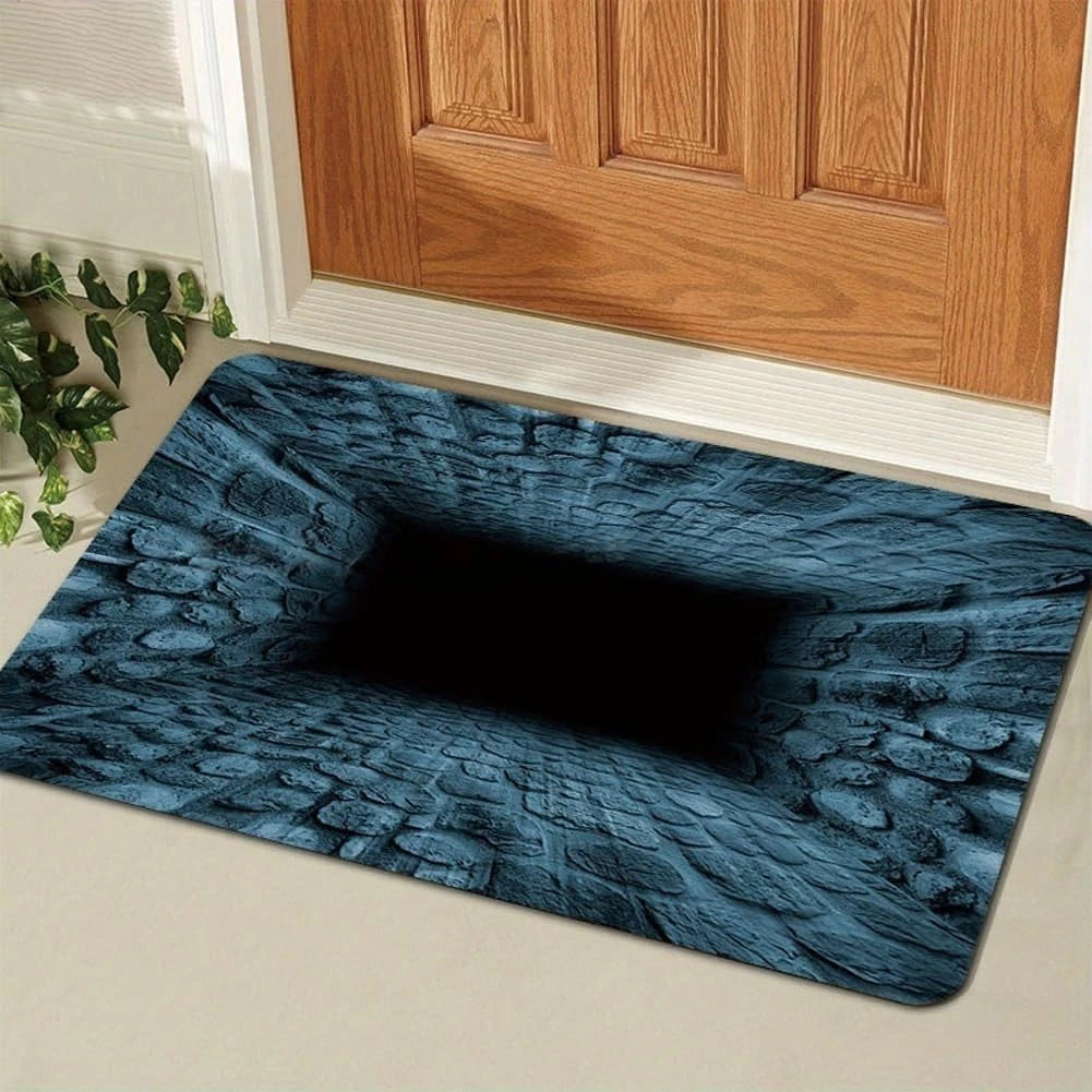3D Brick Hole Illusion Doormat