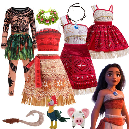 Disney Moana Ocean Adventure Princess Costume Dress For Girls