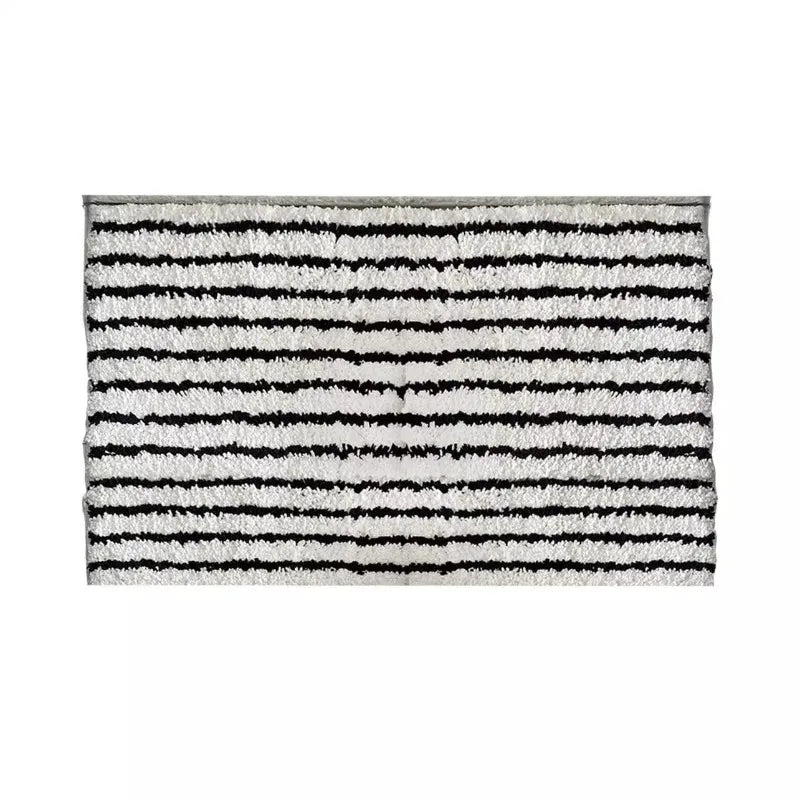 Personalized Striped Bedroom Carpet Absorbent Anti-Slip Imitation Cashmere Floor Mat