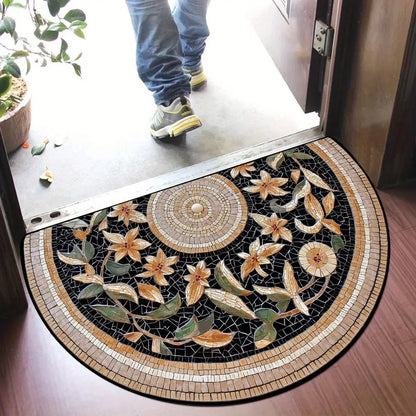 VIKAMA Floral Semi-Circle Door Mat