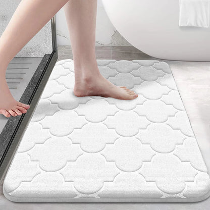 Memory Foam Bathroom Rug Non-Slip Ultra Soft Absorbent Machine Washable Floor Mat