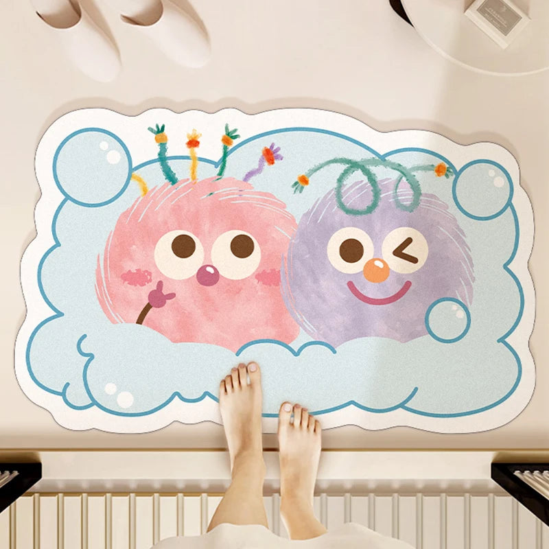 Cartoon quick-dry non-slip bath mat