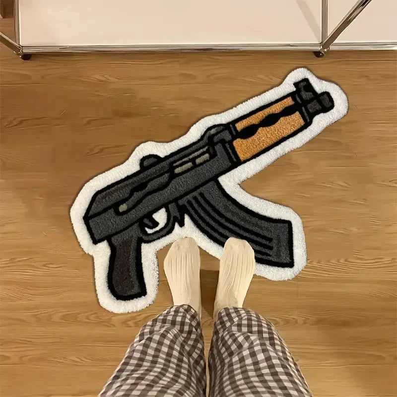 VIKAMA Creative Rifle Design Soft Washable Area Rug