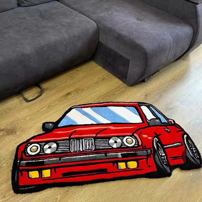 VIKAMA Car Cashmere Rug Non-Slip Bedroom Living Room Dirt-Resistant Floor Mat Home Decor