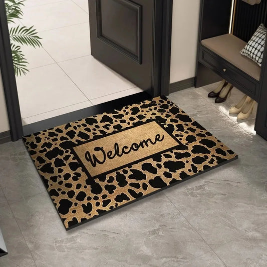 Leopard Print Non-Slip Washable Doormat Indoor Outdoor Hallway Bathroom Rug Home Decor Carpet