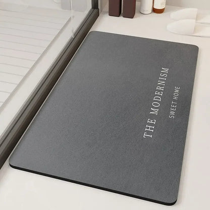 Soft diatomaceous earth absorbent quick drying bathroom floor mat, household bathroom door carpet anti slip mat