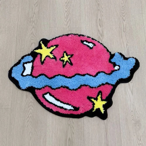 Pink Planet Tufted Fluffy Non-Slip Rug
