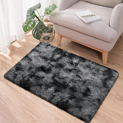 VIKAMA Silk Wool Tie-Dye Rug Non-Slip Washable Bedroom Living Room Kids Carpet Home Decor