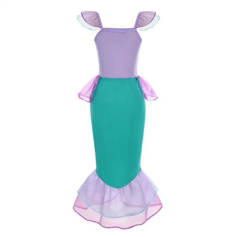 Disney Purple Mermaid Princess Costume Dress For Girls