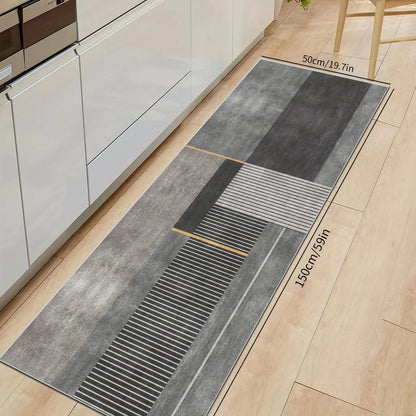 VIKAMA Minimalist Geometric Easy-Care Area Rug