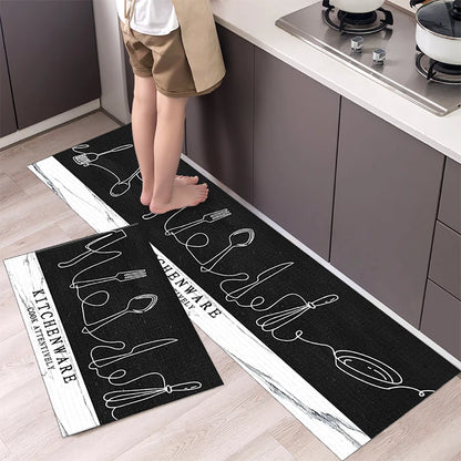 Non-Slip Kitchen Mat Long Crystal Velvet Rug Absorbent Foot Mat Bedroom Living Room Doormat Small Carpet Home Decor