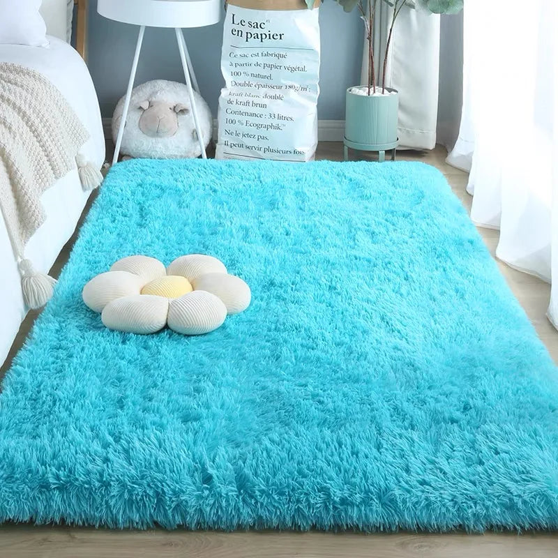 VIKAMA Scandinavian Wool Rug Soft Washable Living Room Bedroom Office Kids Carpet Home Decor