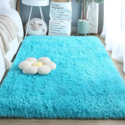 VIKAMA Scandinavian Wool Rug Soft Washable Living Room Bedroom Office Kids Carpet Home Decor
