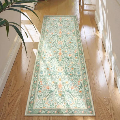 Victorian Bird Floral Runner Rug