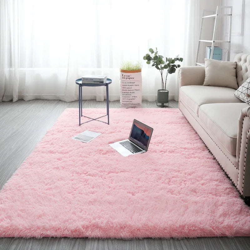 VIKAMA Tie-Dye Silk Wool Rug Non-Slip Bedroom Living Room Stain-Resistant Carpet Home Decor