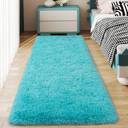 VIKAMA Ultra-Soft Running Rug Non-Slip Fluffy Bedroom Hallway Bedside Carpet