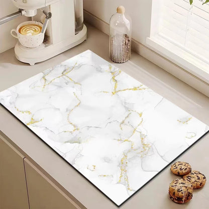 VIKAMA Marble Diatomite Absorbent Kitchen Drain Mat