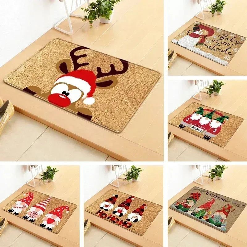 Christmas Santa Reindeer Tree Doormat