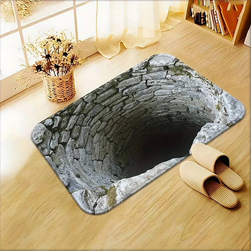 VIKAMA 3D Polyester Doormat Non-Slip Water-Absorbent Bathroom Door Mat Home Decor