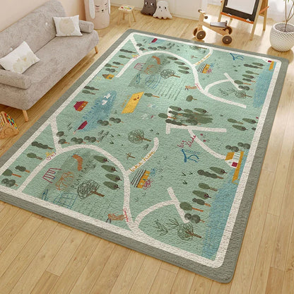 Nordic Children’s Cartoon Non-Slip Washable Area Rug