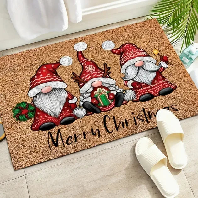 Santa Claus Merry Christmas printed door mat