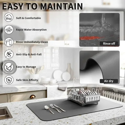 Non-Slip Kitchen Dish Drying Mat