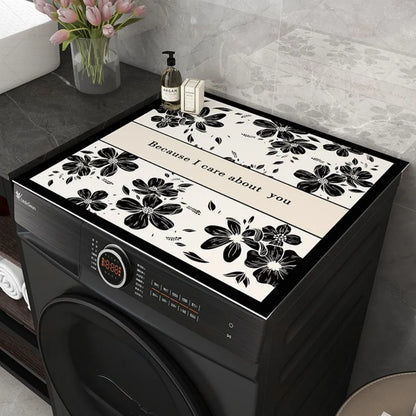VIKAMA American Floral Anti-Slip Mat Washing Machine Silicone Pad Refrigerator Nightstand Floor Protector Home Decor