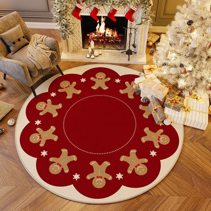 VIKAMA Christmas Tree Round Anti-Slip Rug