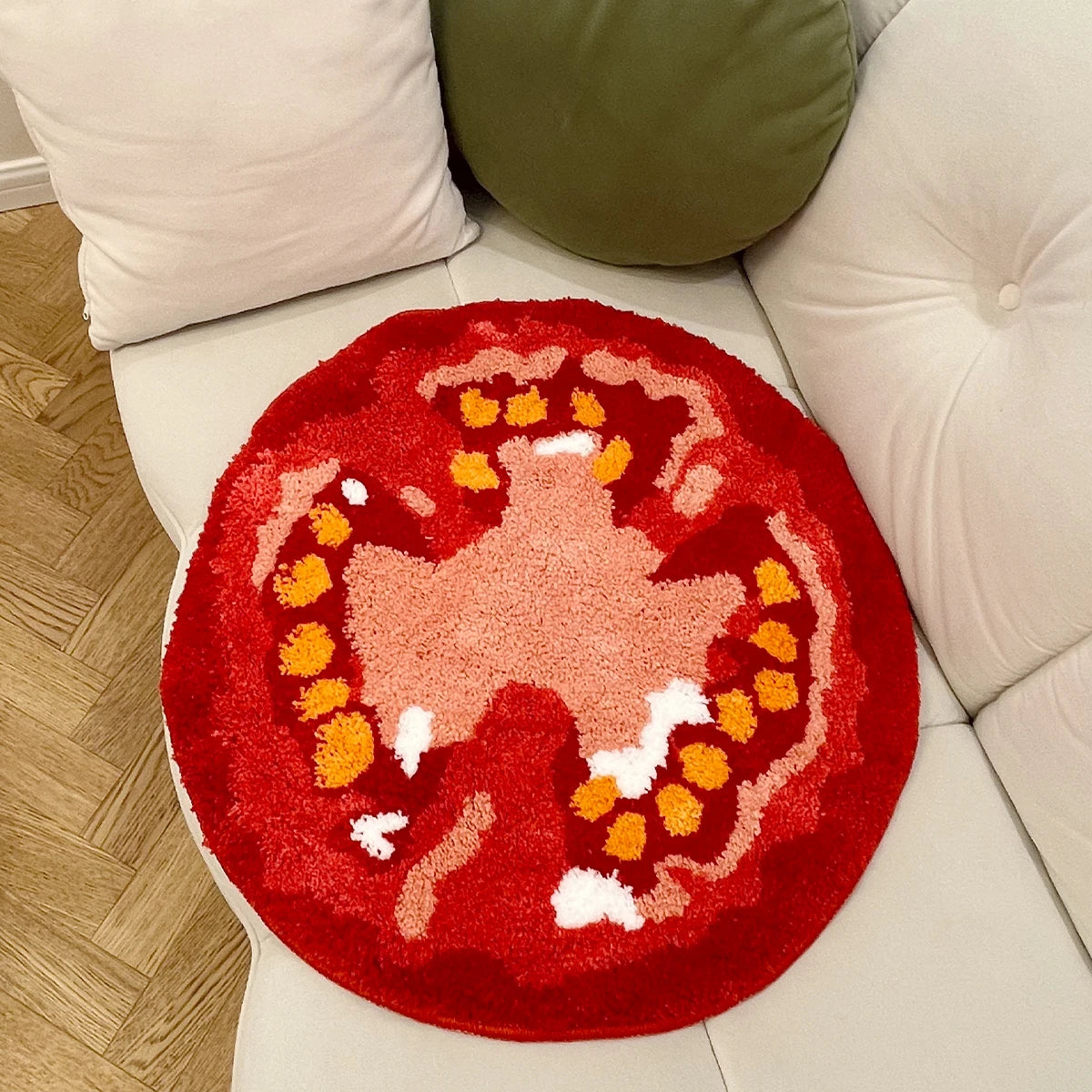 Tomato Tufted Cartoon Soft Area Rug