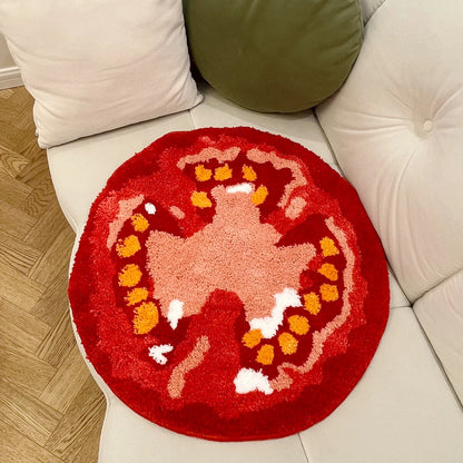 Tomato Tufted Cartoon Soft Area Rug