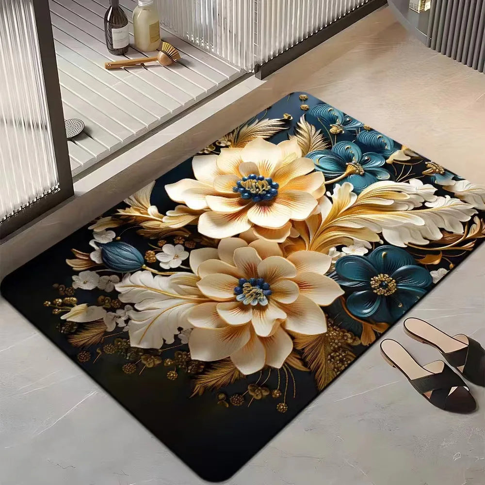 Quick-dry non-slip bath door mat