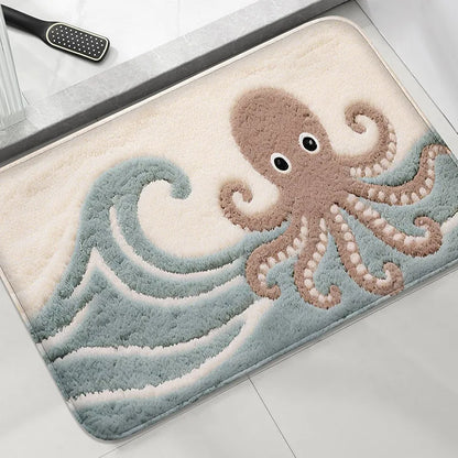 Underwater World Bathroom Mat Absorbent Non-Slip Toilet Rug Soft Comfortable Door Floor Carpet Home Decor